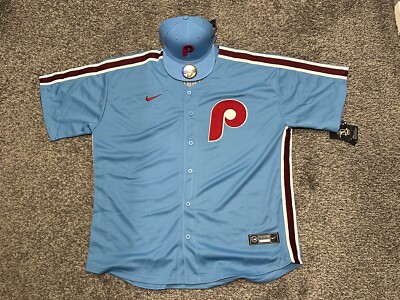NWT Men's Nike Trea Turner Phillies Powder Blue Jersey XXXL