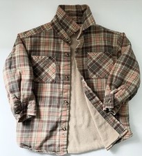 Gymboree Plaid Flannel Jacket Fleece Lined Shacket Sweatshirt Coat Size 3