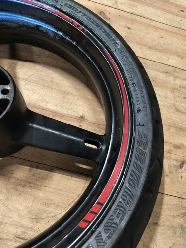 2001-2005 SUZUKI GSXR 600 GSXR 750 OEM FRONT WHEEL RIM WITH TIRE DAMAGED. - Picture 9 of 13