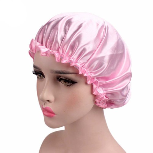 Satin Night Sleep Cap Hair Care Bonnet Head Cover Band Elastic Hat Adjust - Picture 11 of 44