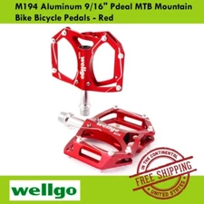Wellgo M194 Aluminum 9/16" Pdeal MTB Mountain Bike Bicycle Pedals - Red