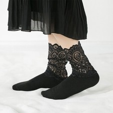 Women Lace Slouch Socks Japanese Hollow Out Princess Stacked Autumn Winter
