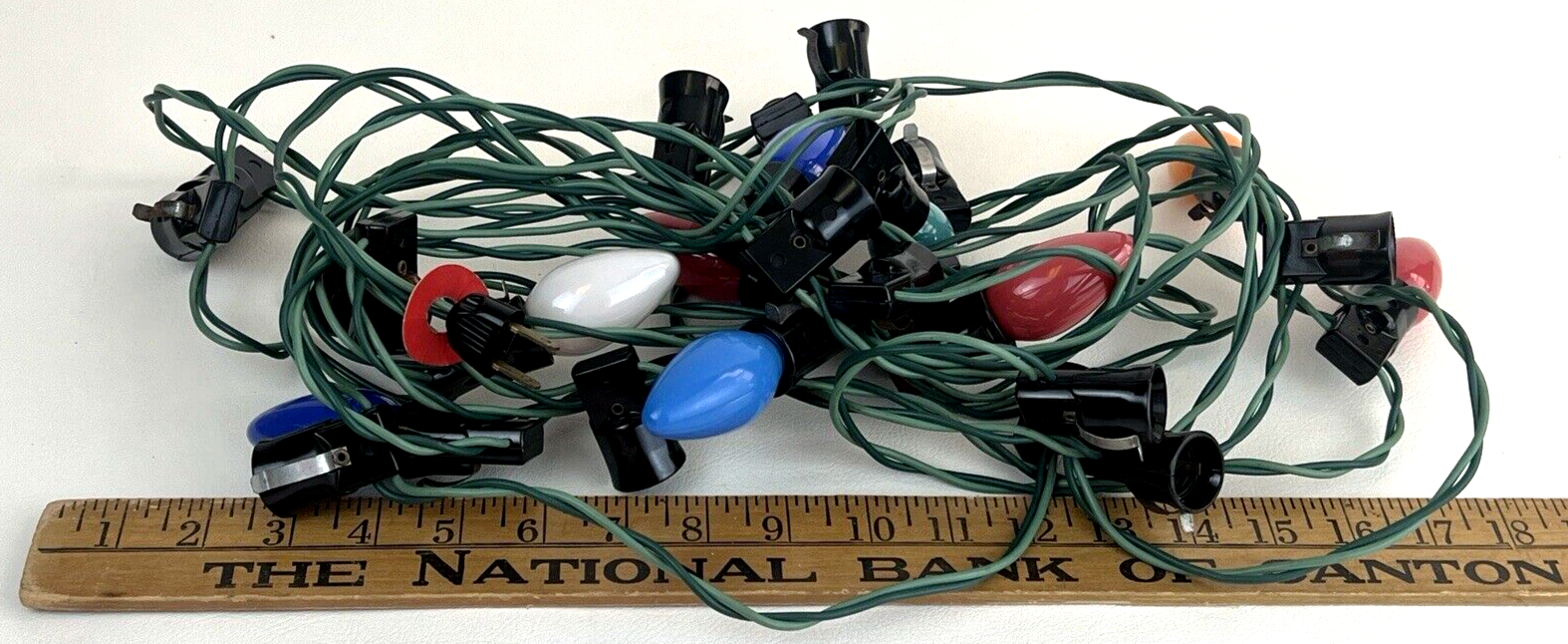 Vintage C7 Christmas Light Strings, Colored Bulbs +2 Milk Glass Figural