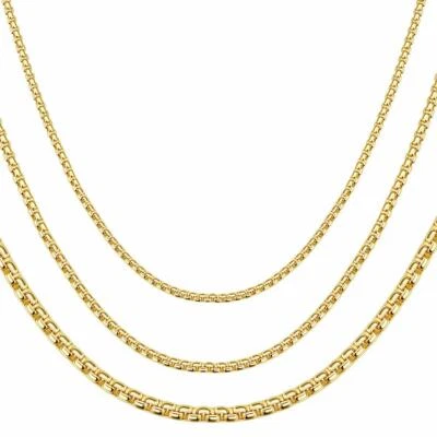 Kette Gold vergoldet Venezianerkette Damen Herren 24 Karat WASSERFEST K6068D1 - Bild 1 von 4
