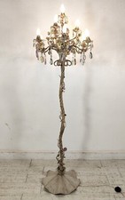 ANTICA LAMPADA STELO anni 60 ALBERO ferro torciglioni FIORI gocce vetro Murano