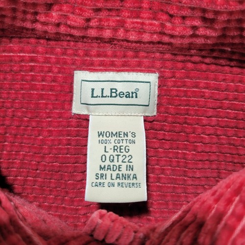 L.L. BEAN Women’s Wide Wale Corduroy Button Shirt Large Red OQT22 - Picture 2 of 9