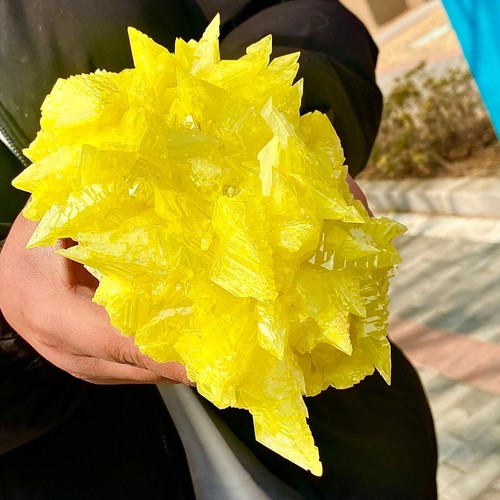 3.41LB Rare yellow sulfur crystal quartz crystal mineral specimen - 第 8/15 張圖片