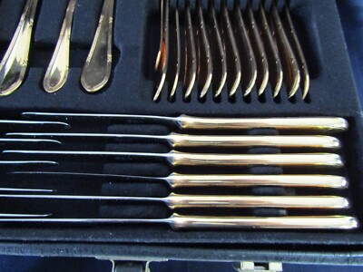 Vintage SBS Bestecke Solingen Cutluery Set- 23/24 kt Gold Plated