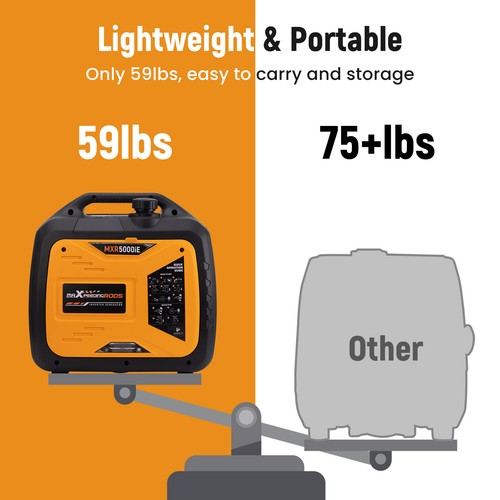 Inverter Stromerzeuger 5000W Peak Digitalanzeige Fernstart Outdoor Camping Wohnmobil - Bild 7 von 11