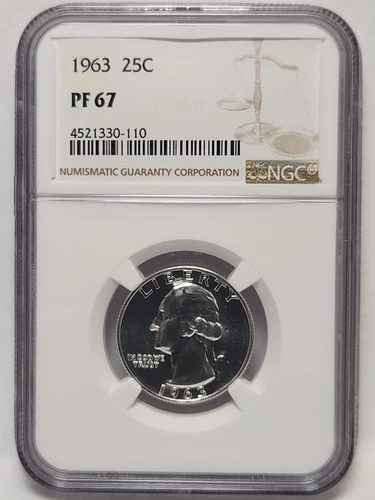 1963 Proof Washington Quarter certified PF67 by NGC! RM584
