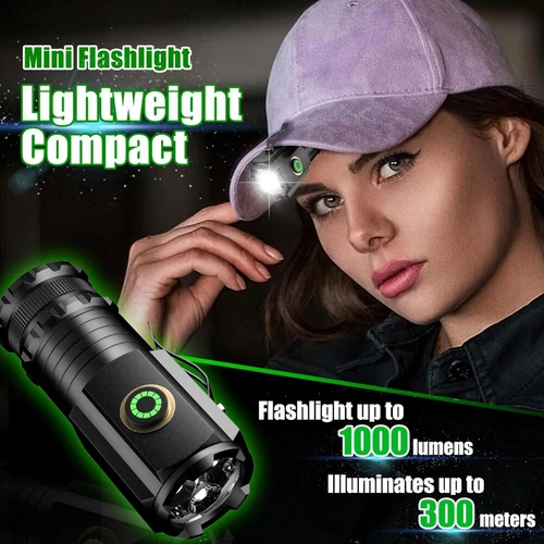 Mini Super Bright LED Flashlight Camping Hiking Lamp USB Charging Magnetic Torch - Picture 1 of 17