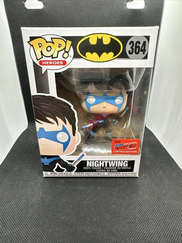 Funko Pop! DC Heroes Batman #364 Nightwing NYCC 2020 Exclusive Con Sticker