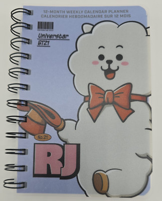 BTS BT21 Universtar RJ Alpaca Cute 12 Monthly and Weekly Calendar Planner Book