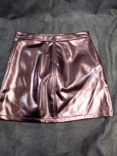 Art Class Girls Pink Metallic / Black Faux Leather A-Line Skirt - Multiple Sizes - Picture 7 of 9