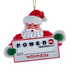 Kurt Adler 3 Inch Power Ball Winner Santa Christmas Ornament