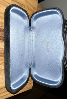 Nice Black Gucci Velvet Hard Eyeglass and Sunglass Case