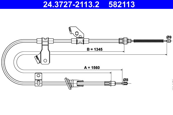 Ate Handbremsseil Rechts FüR Colt 6 1.1-1.5D 06.04-06.12 Mitsubishi Oe MR955256-image