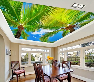 3D Coconut Tree Sun 261 Wall Stickers