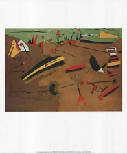 JOAN MIRO Animated Landscape 22.75" x 19" Offset Lithograph 2010 Surrealism