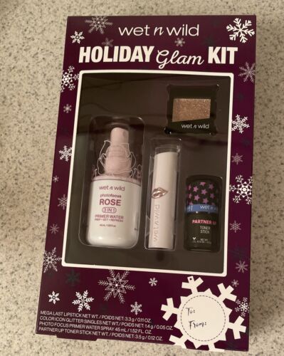 KIT Glam Wet n Wild HOLIDAY Mega Lápiz Labial Tónico Barra Foto Enfoque Rosa + Brillo - Imagen 11 de 11