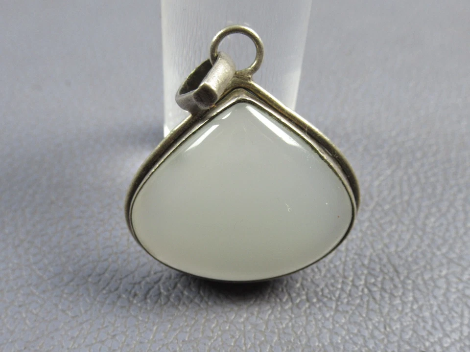 Ciondolo argento 925 pietra agata centrale pendaglio da donna vintage XX Sec. - Immagine 2 di 4