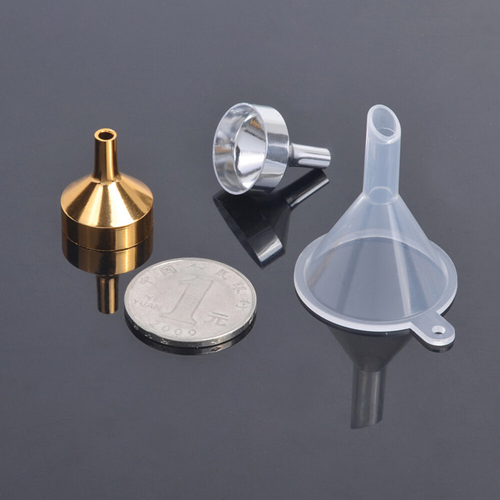4 Pcs Small Bottle Funnel for Essential Oils Metal Funnels Liquid Nail