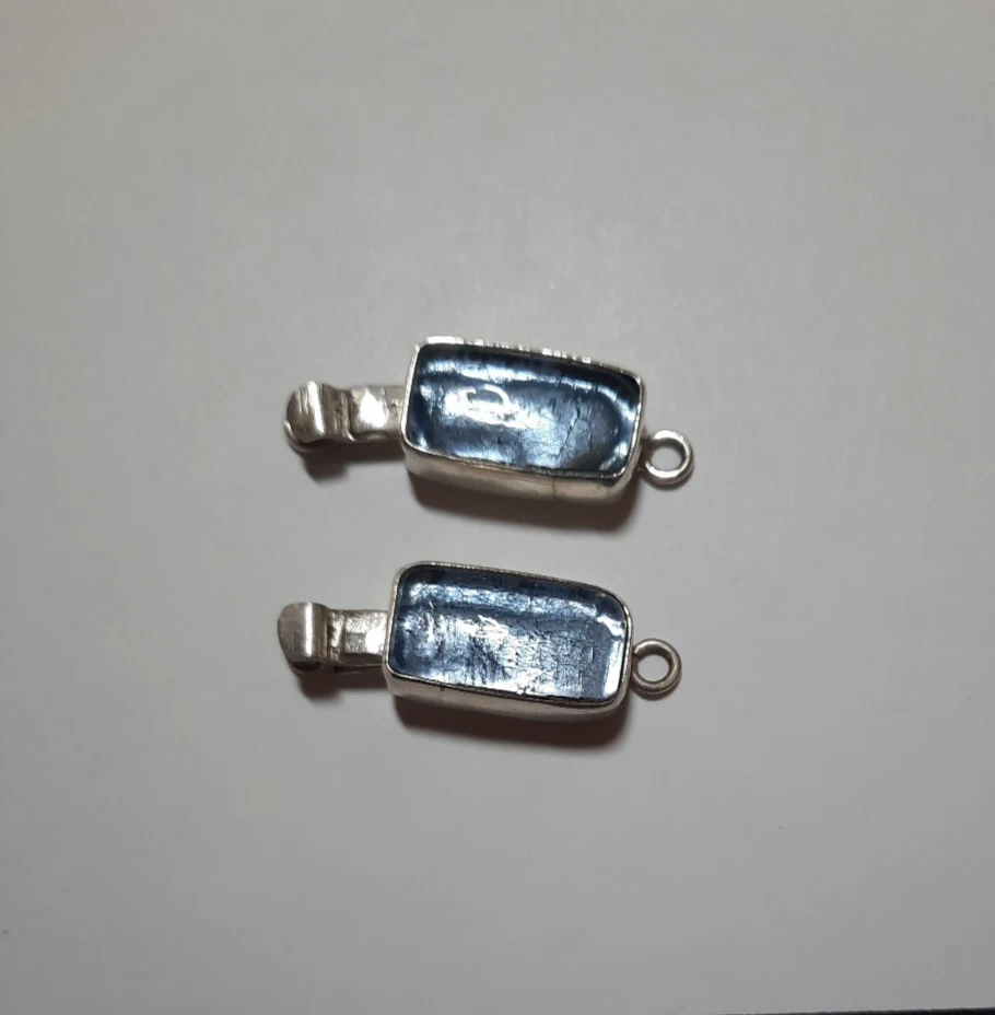 Lote de 925 y cierres rectangulares de vidrio de una hebra JL423 Foto 3 de 4