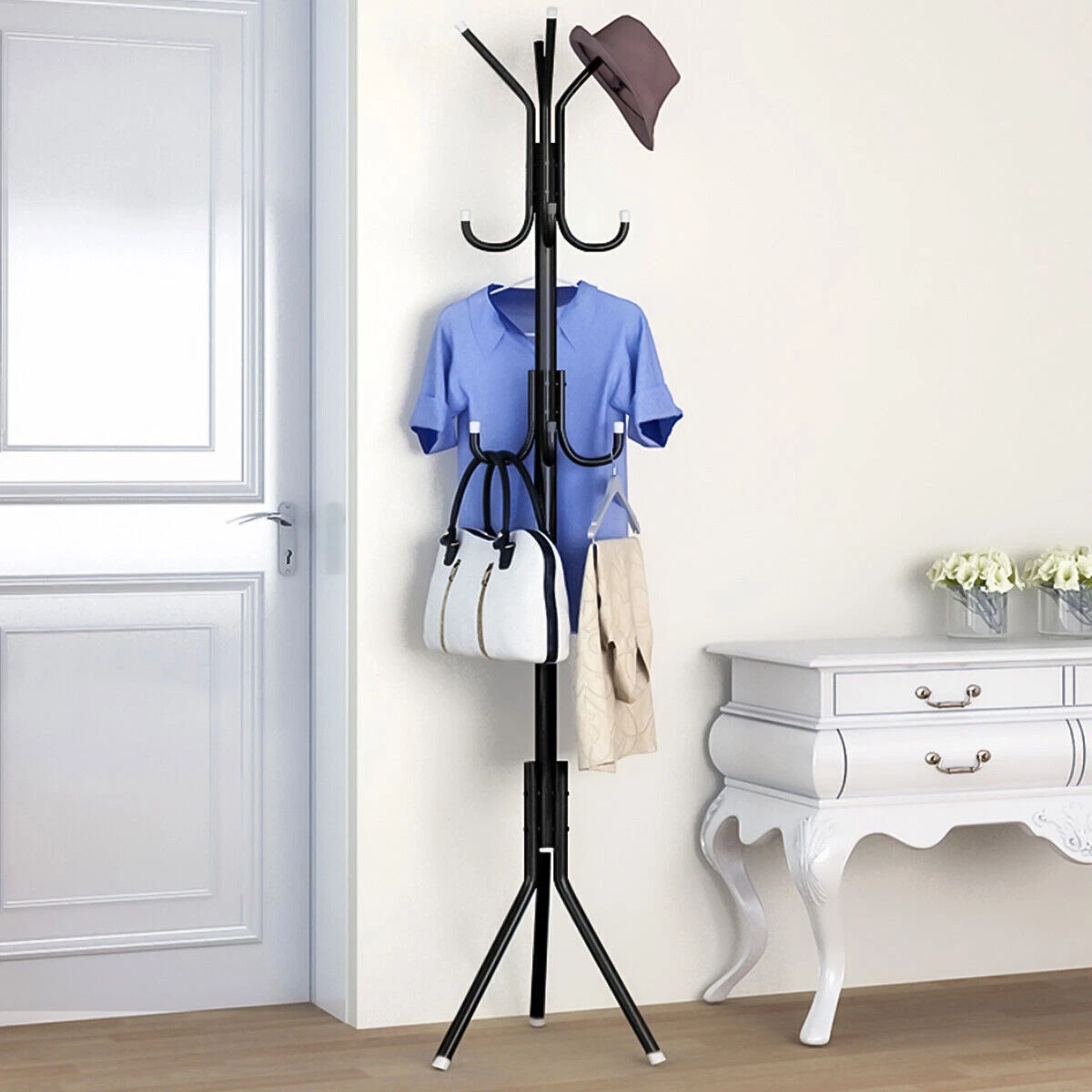 Solid Wood Coat Racks Clothes Hat Stand Hall Tree Hangers Purse Clothing  Rack Organizer Bedroom Furniture Dropshipping - AliExpress