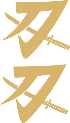 2 x Suzuki- Katana  Logo Aufkleber- viele Farben- Größe 120 mm x 103 mm