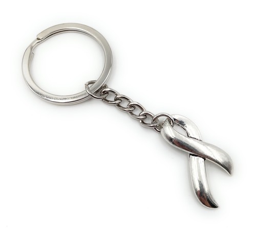 Llavero Lazo Cinta Cancer Plata Llavero eBay