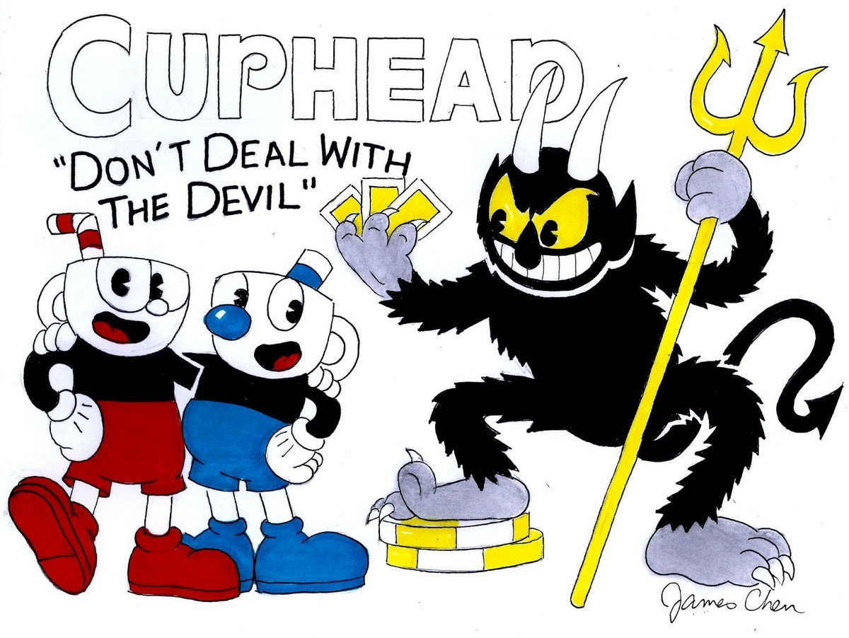 CUPHEAD MUGMAN COVER QUALITY ORIGINAL COMIC ART COLOR SKETCH