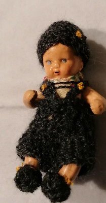 Seltenes Fundstück:Baby Püppchen Hertwig Germany 7cm , Massepuppe ca.30er Jahre?