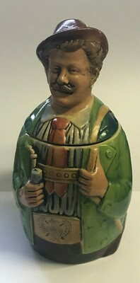 Figural Man Beer Stein Golden Crown E&R West Germany