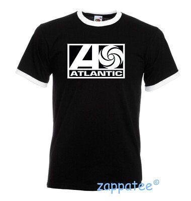 Atlantic Records Ringer T-Shirt - Slim Fit Northern Soul Mod Tee