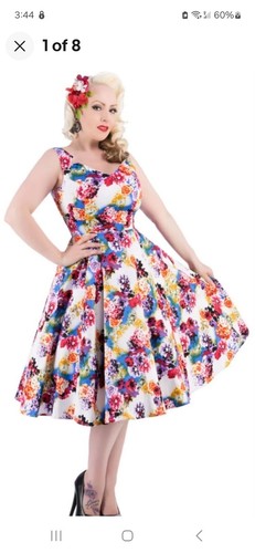 Hearts & Roses Abito Vintage Georgina Swing Rockabilly Vestibilità e Svasato Donna... - Foto 7 di 7
