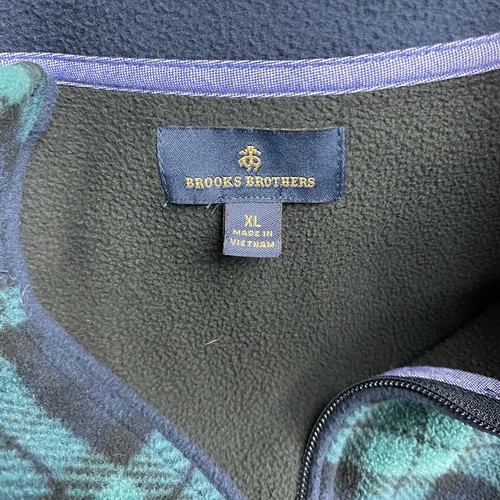 Brooks Brothers 1/2 Zip Fleece Pullover Sweater Long Sleeve Blue Mens XL EUC - Picture 10 of 11
