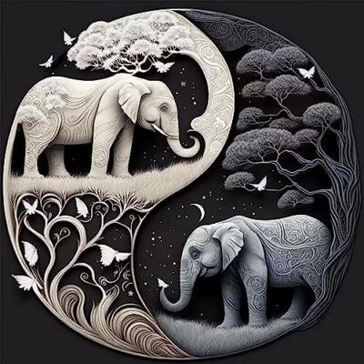  Diamond Painting Kits for Adults, Elephant 5D DIY Diamond Art Kits Full G2978