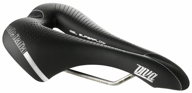 Selle Italia Diva Gel Superflow Saddle - Titanium, Black, Women's