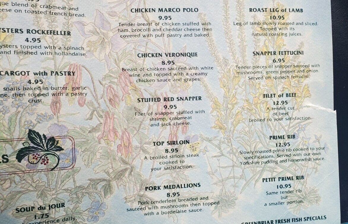 The Greenbriar restaurant & Bar menu from Coralville Iowa