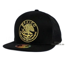 MEXICAN Hat MEXICO Federal Logo Embroidered Mesh Snapback Flat Bill Baseball Cap
