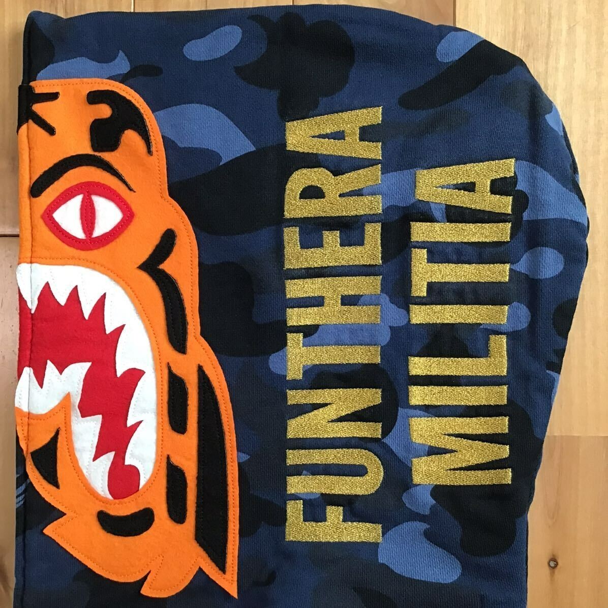BAPE Tiger full zip hoodie Blue camo a bathing ape NIGO Size