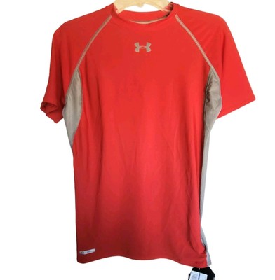 Under Armor Performane Shirt Mens Size XL Red Gray Logo Round Neck NWT