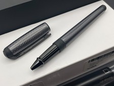 ST Dupont France Graphite Guilloche Firehead Black Large Rollerball 412002L $995
