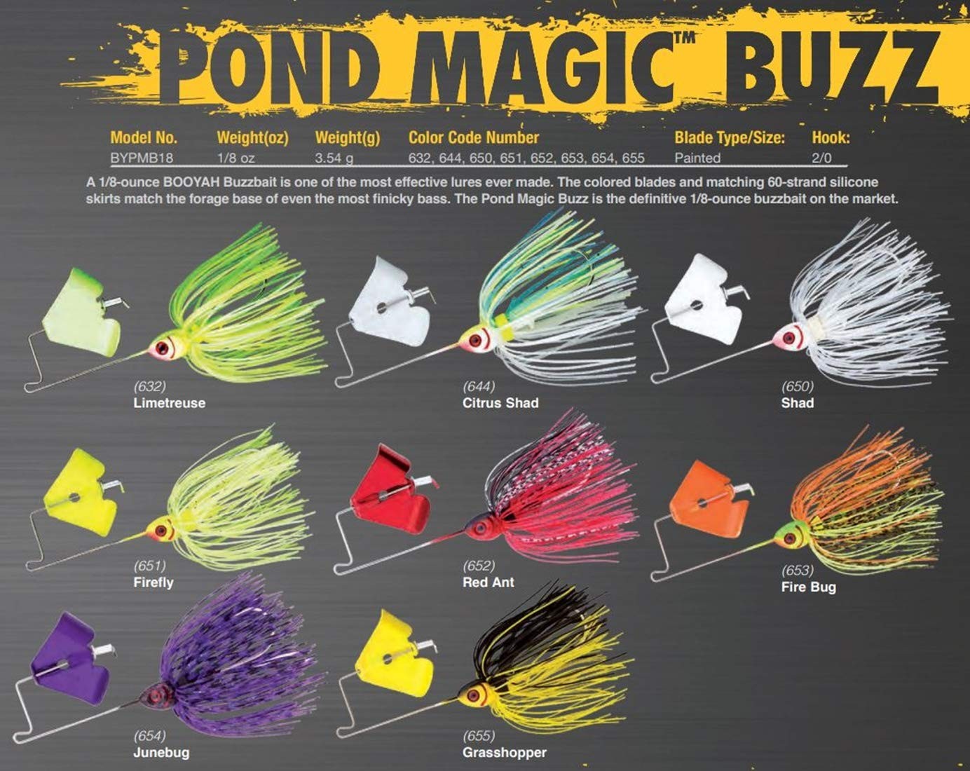 Booyah Pond Magic Buzzbait 1 8 Oz Fishing Lure With Color Blades And Skirts - Image 2