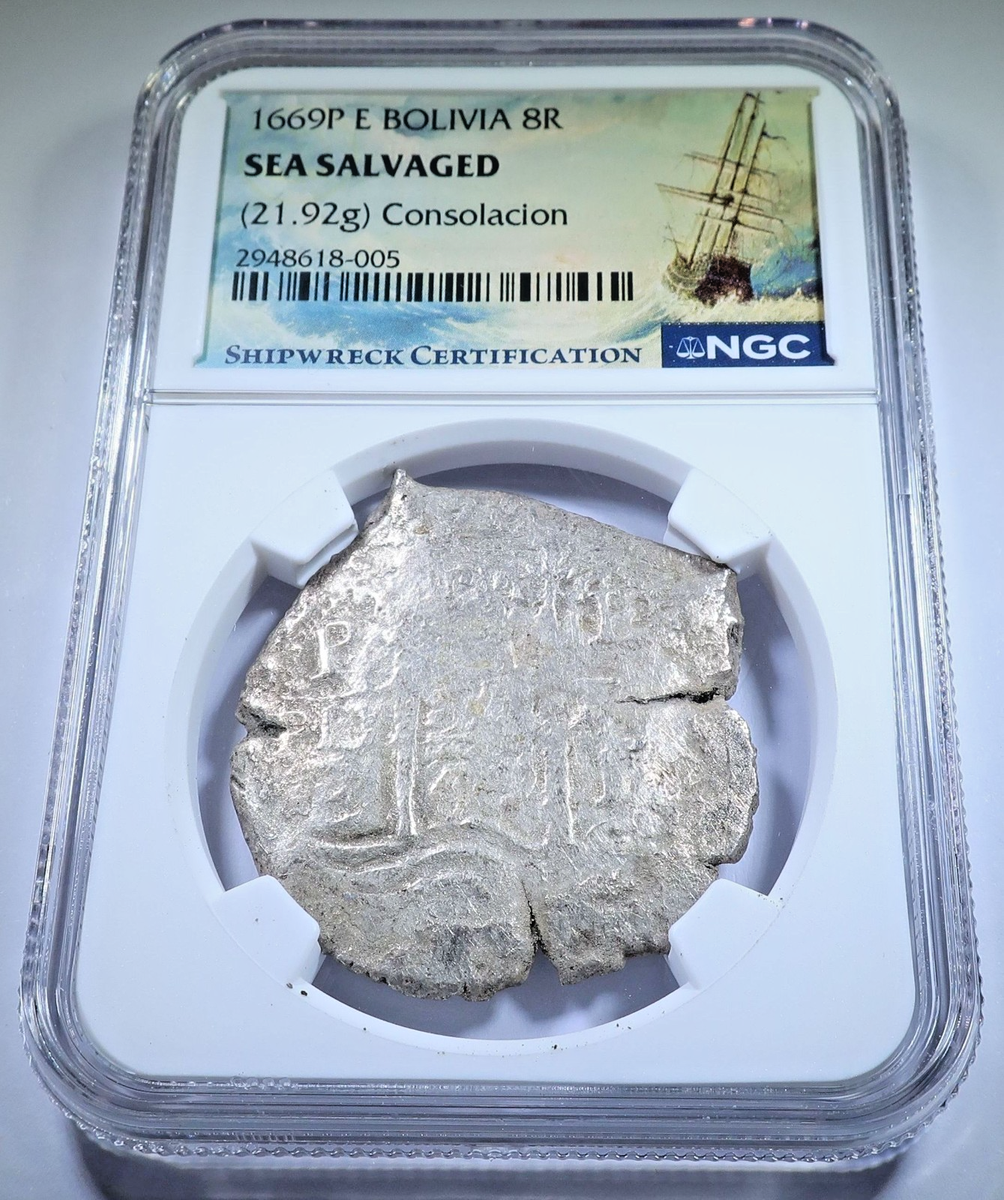 NGC Consolacion Shipwreck 1669 Spanish Bolivia 8 Reales 1600s