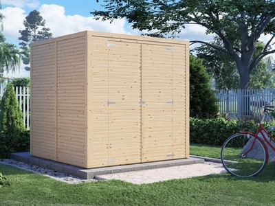 Bikebox Geräteschrank Fiete 3 18 mm natur Fahrradgarage Fahrradbox Holz