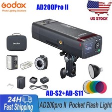 Godox AD200Pro II 2.4G TTL Outdoor Flash Light Speedlite AD-S2 Reflector AD-S11