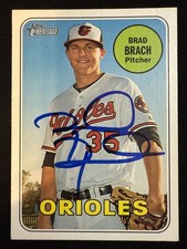 2018 Topps Heritage Brad Brach Signed Card 371 Orioles Autograph Auto