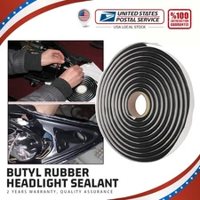 Black Butyl Rubber Glue Headlight Sealant Rope Windows Doors and Windshield-13FT