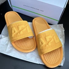 Athletic Propulsion Labs (APL) Men's Big Logo TechLoom Slides Size 9 Mango New